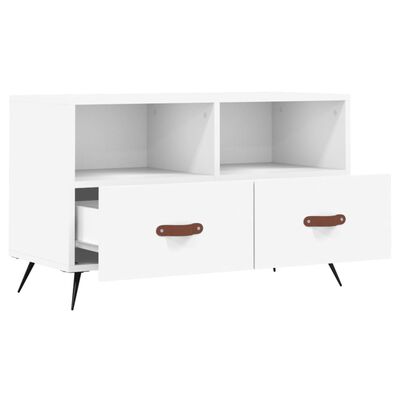 vidaXL Meuble TV Blanc 80x36x50 cm Bois d'ingénierie