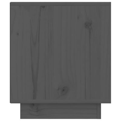 vidaXL Table de chevet Gris 40x34x40 cm Bois de pin solide