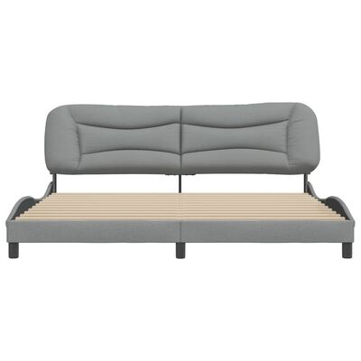 vidaXL Cadre de lit sans matelas gris clair 200x200 cm tissu