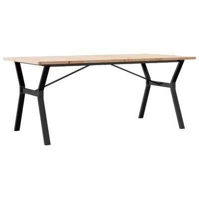 vidaXL Table à manger cadre en Y 180x90x75,5 cm bois pin massif fonte