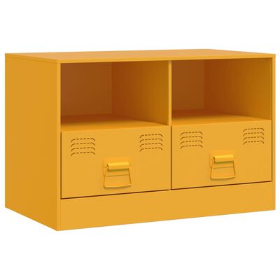 vidaXL Meuble TV jaune moutarde 67x39x44 cm acier