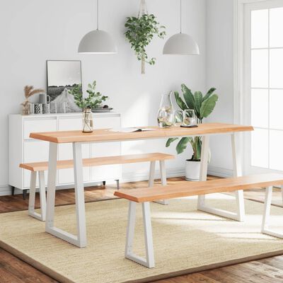 vidaXL Dessus de table bois massif traité bordure assortie