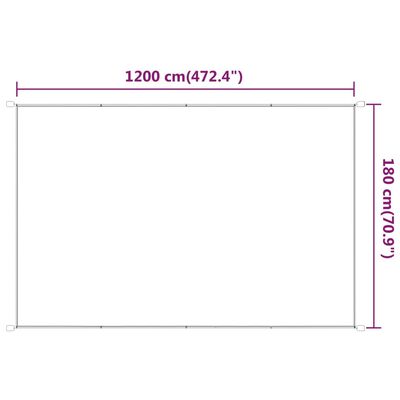 vidaXL Auvent vertical Vert clair 180x1200 cm Tissu oxford