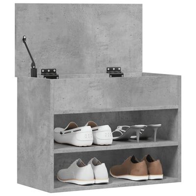 vidaXL Banc à chaussures Gris béton 60x30x45 cm Bois d’ingénierie