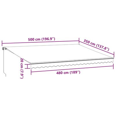 vidaXL Auvent manuel rétractable marron 500x350 cm