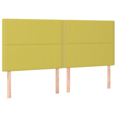 vidaXL Tête de lit à LED Vert 160x5x118/128 cm Tissu