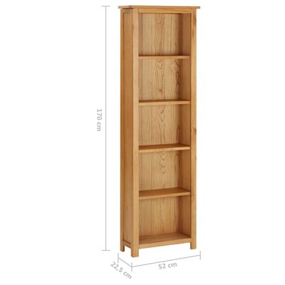 vidaXL Bibliothèque 52x22,5x170 cm Bois de chêne massif