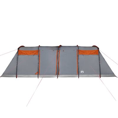 vidaXL Tente familiale tunnel 10 personnes gris et orange imperméable