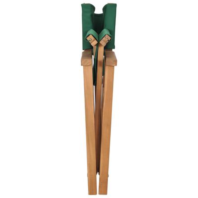 vidaXL Chaises de metteur en scène lot de 2 Bois de teck massif Vert