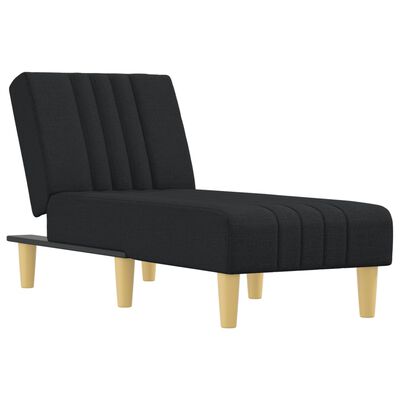 vidaXL Chaise longue noir tissu