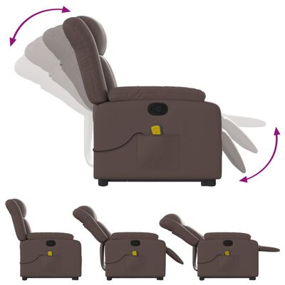 vidaXL Fauteuil inclinable de massage Marron Similicuir