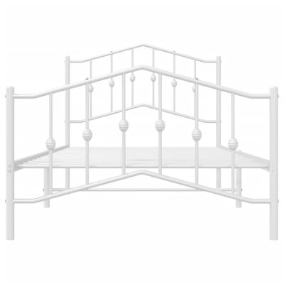 vidaXL Cadre de lit métal sans matelas et pied de lit blanc 100x190 cm