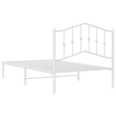 vidaXL Cadre de lit métal sans matelas et tête de lit blanc 100x190 cm