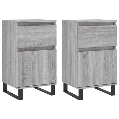 vidaXL Buffets 2 pcs sonoma gris 40x35x70 cm bois d'ingénierie