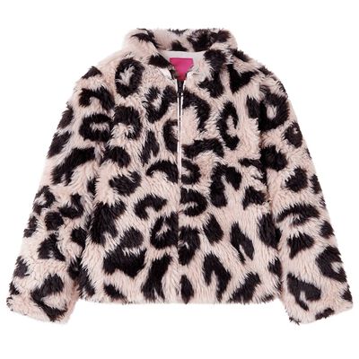 Manteau pour enfants fausse fourrure rose clair 104