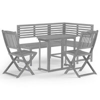 vidaXL Mobilier de bistro 4 pcs Bois d'acacia solide Gris