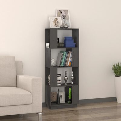 vidaXL Bibliothèque/Séparateur de pièce Gris 51x25x132 cm Pin massif