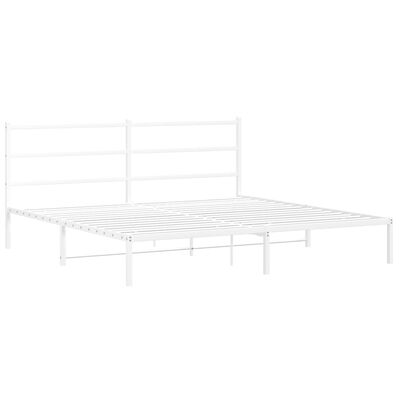 vidaXL Cadre de lit métal sans matelas et tête de lit blanc 193x203 cm