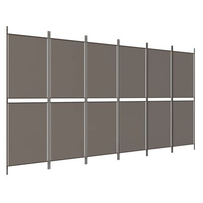 vidaXL Cloison de séparation 6 panneaux Anthracite 300x220 cm Tissu