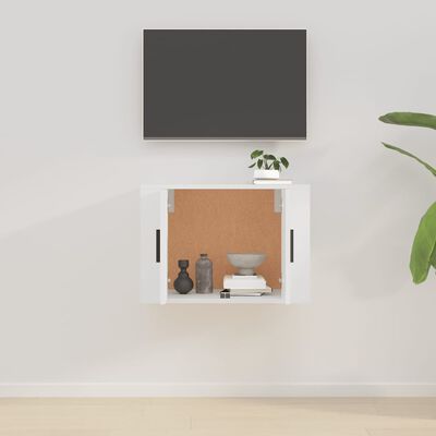 vidaXL Meuble TV mural Blanc brillant 57x34,5x40 cm