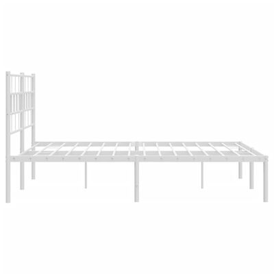 vidaXL Cadre de lit métal sans matelas et tête de lit blanc 140x190 cm