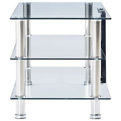 vidaXL Meuble TV transparent 90x40x40 cm verre trempé