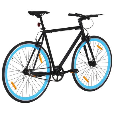 vidaXL Vélo à pignon fixe noir et bleu 700c 51 cm