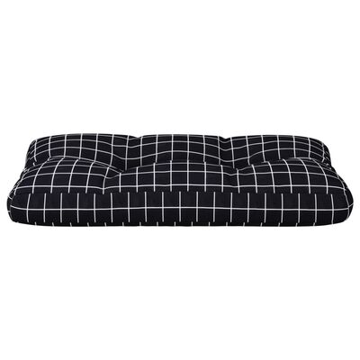 vidaXL Coussin de palette motif à carreaux noir 80x40x12 cm tissu