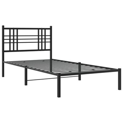 vidaXL Cadre de lit métal sans matelas avec tête de lit noir 100x200cm