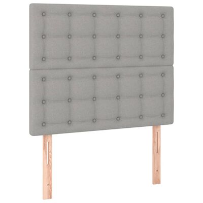 vidaXL Sommier à lattes de lit avec matelas Gris clair 90x200 cm Tissu