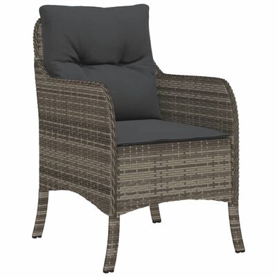 vidaXL Ensemble à manger de jardin 3 pcs coussins gris résine tressée