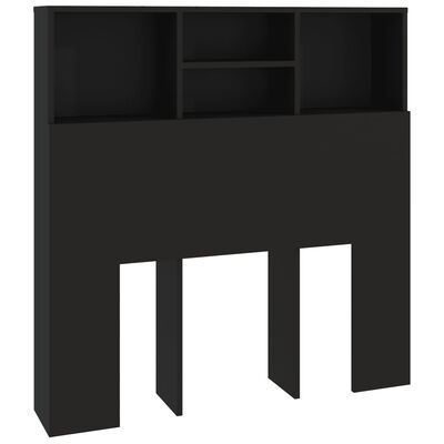 vidaXL Armoire de tête de lit Noir 100x19x103,5 cm