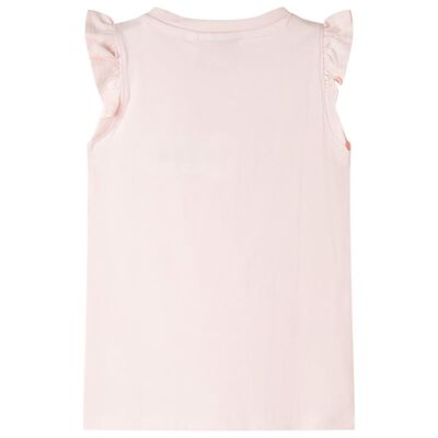 T-shirt enfants avec manches à volants rose pâle 92