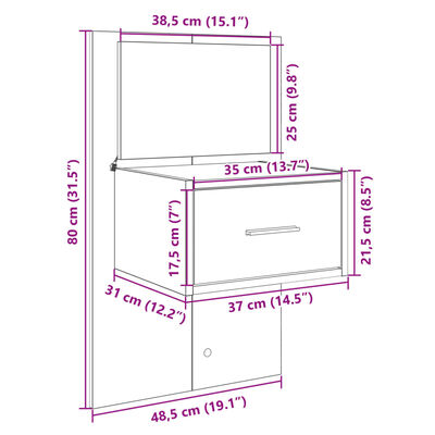 vidaXL Tête de lit avec armoires chêne sonoma 120 cm bois d'ingénierie