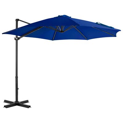 vidaXL Parasol déporté avec mât en aluminium Bleu azuré 300 cm