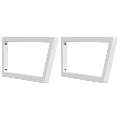 vidaXL Supports d'étagères pour lavabo 2 pcs blanc trapèze acier