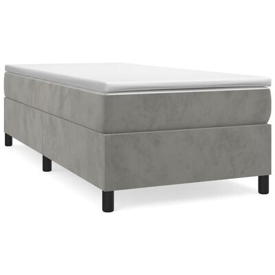 vidaXL Sommier à lattes de lit et matelas Gris clair 100x200cm Velours