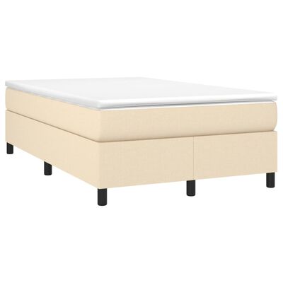 vidaXL Sommier à lattes de lit avec matelas Crème 120x200 cm Tissu