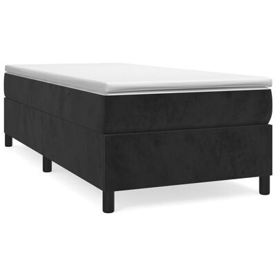 vidaXL Sommier à lattes de lit avec matelas Noir 90x190 cm Velours