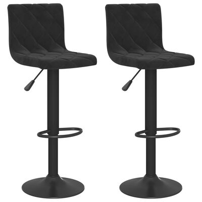 vidaXL Tabourets de bar lot de 2 Noir Velours