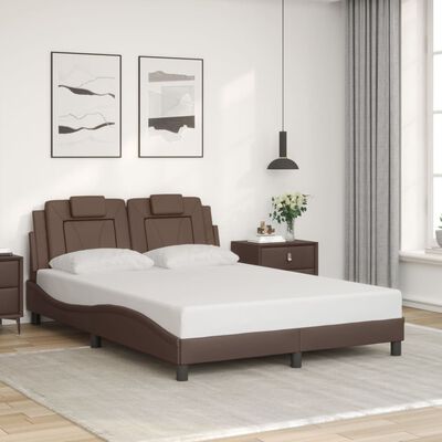 vidaXL Cadre de lit avec LED sans matelas marron 140x200 cm