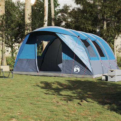 vidaXL Tente de camping tunnel 5 personnes bleu imperméable