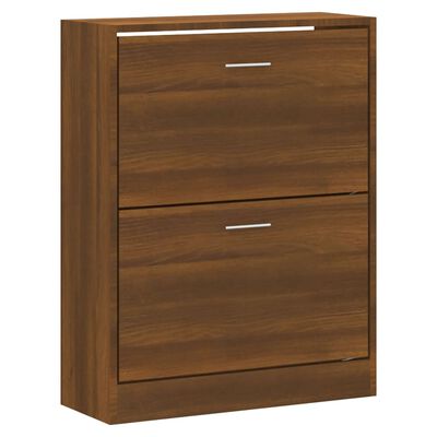 vidaXL Armoire à chaussures Chêne marron 63x24x81 cm Bois d'ingénierie