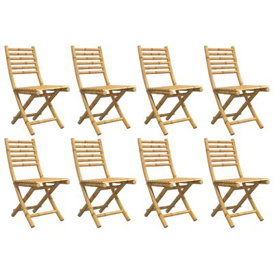 vidaXL Chaises pliables de jardin lot de 8 43x54x88 cm bambou