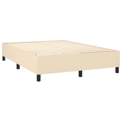 vidaXL Sommier à lattes de lit matelas et LED Crème 140x190 cm Tissu