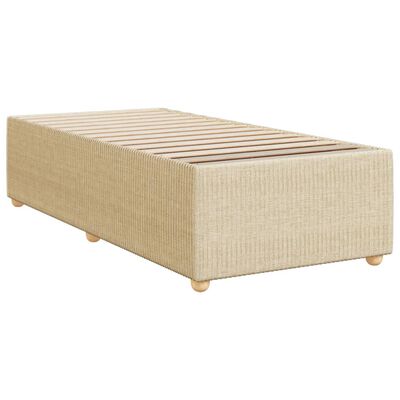 vidaXL Sommier à lattes de lit avec matelas Crème 90x200 cm Tissu