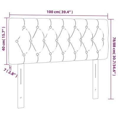 vidaXL Tête de lit à LED Marron foncé 100x7x78/88 cm Tissu