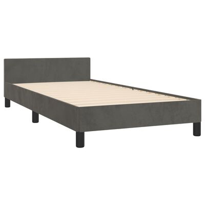 vidaXL Cadre de lit sans matelas gris foncé 80x200 cm velours