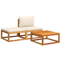 vidaXL Salon de jardin avec coussins 3 pcs bois massif d'acacia