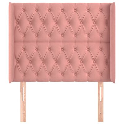 vidaXL Tête de lit avec oreilles Rose 103x16x118/128 cm Velours